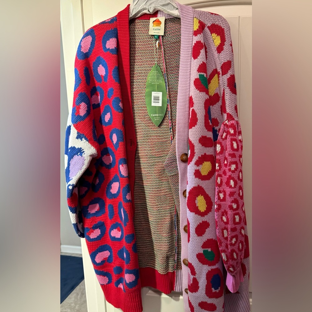 Leopard pop farm rio oversized cardigan